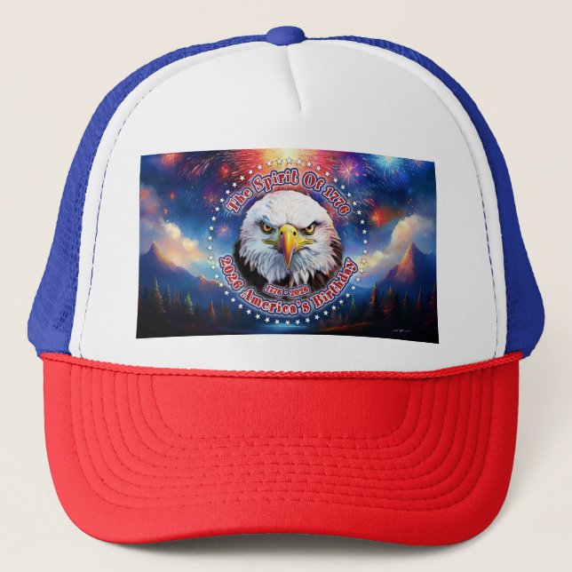 Casquette L'Esprit De 1776, 2026 Brown Eagle Feu d'Artifice  (Devant)