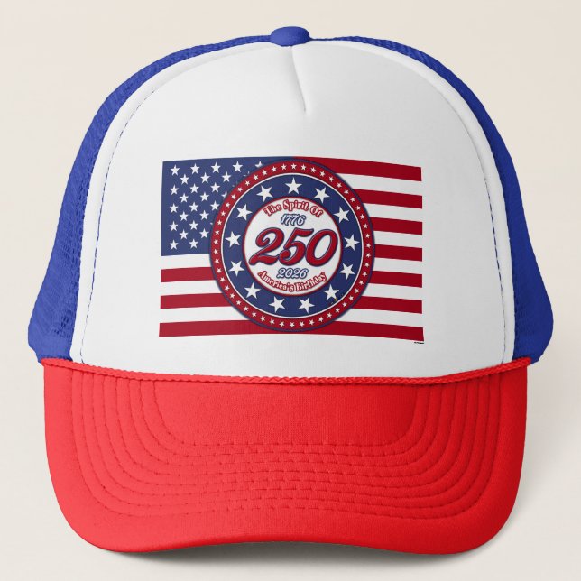 Casquette L'Esprit De 1776, Drapeau D'anniversaire De L'Amér (Devant)