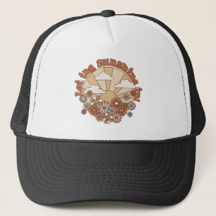 Casquette Let the Sunshine In Groovy Daisy Hippie Flowers