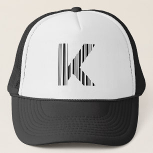 Casquette LETTER K BAR CODE First Initial Barcode Pattern