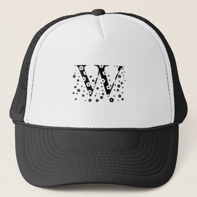 Casquette lettre à motifs floraux W (Devant)