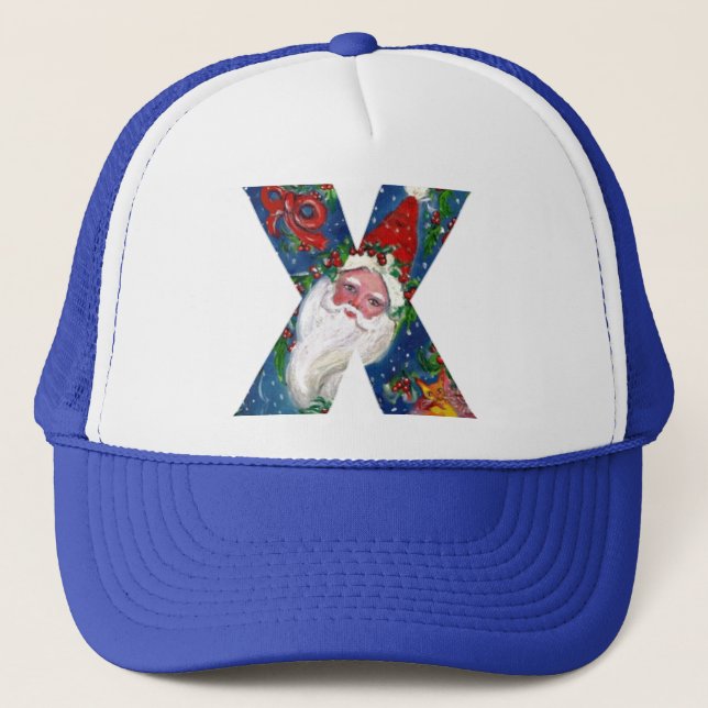 CASQUETTE LETTRE CHRISTMAS X / SANTA CLAUS AVEC RIBBON ROUGE (Devant)