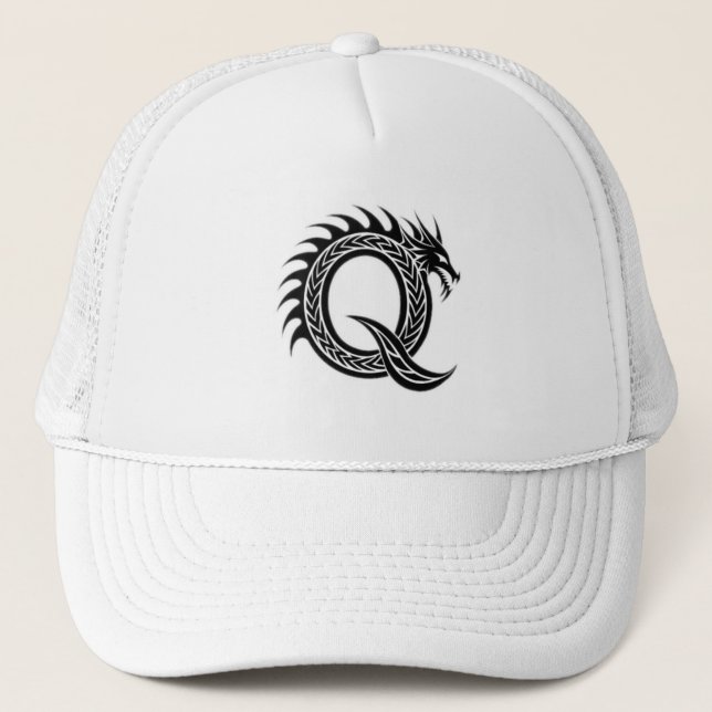 Casquette Lettre de dragon Q – Conception d'alphabet de drag (Devant)