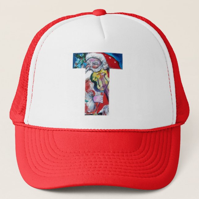 CASQUETTE LETTRE DE NOËL / PÈRE NOËL AVEC MONOGRAM DE VIOLON (Devant)