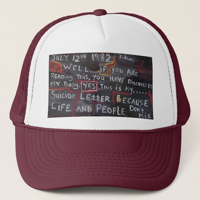 CASQUETTE LETTRE DE SUICIDE (Devant)