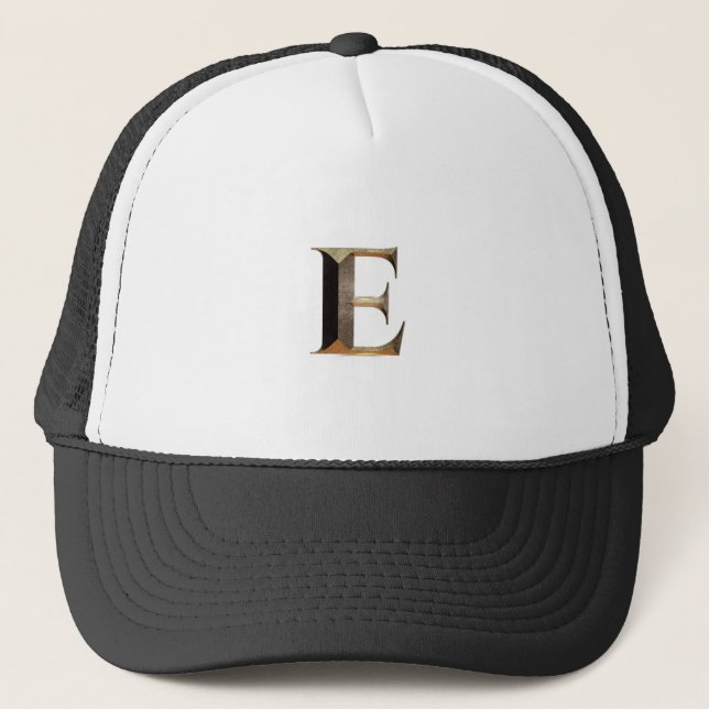 Casquette Lettre "E" classique Monogramme imprimé Monochrome (Devant)