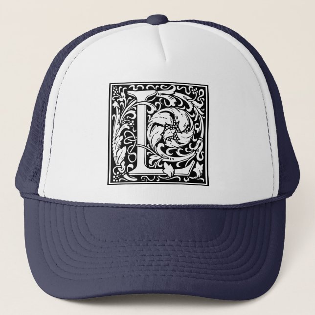 Casquette Lettre L Monogramme médiéval Art Nouveau (Devant)
