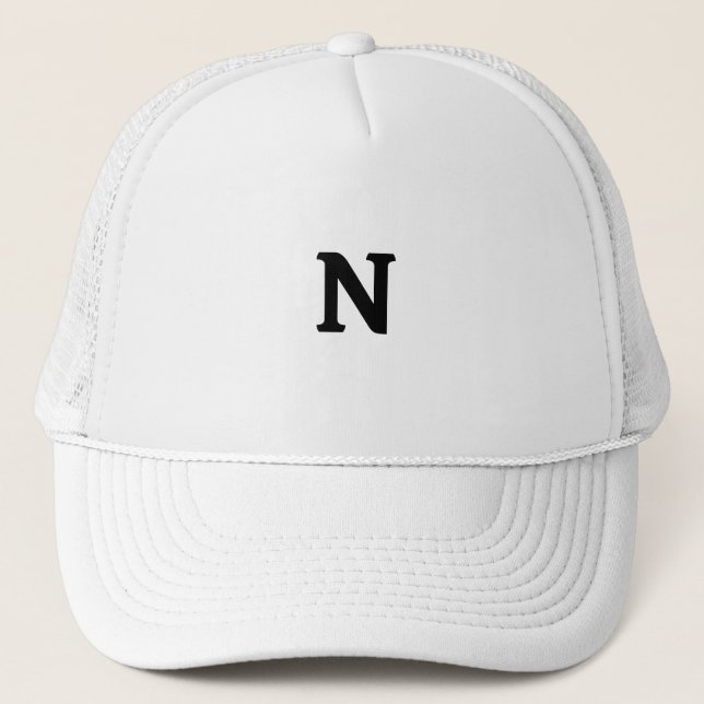 Casquette LETTRE N BLANCHE MONOGRAPHIQUE Personnalisé (Devant)