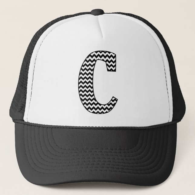 Casquette LETTRE NOIR ET BLANC CHERCHON CHEVON C MONogramme (Devant)