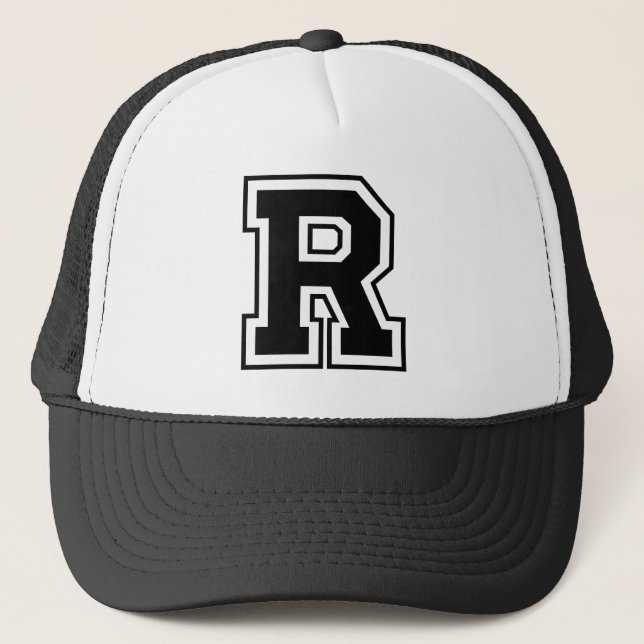 Casquette Lettre noire chapeau de camion "R" (Devant)