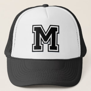 Casquette Lettre noire et blanche "M"