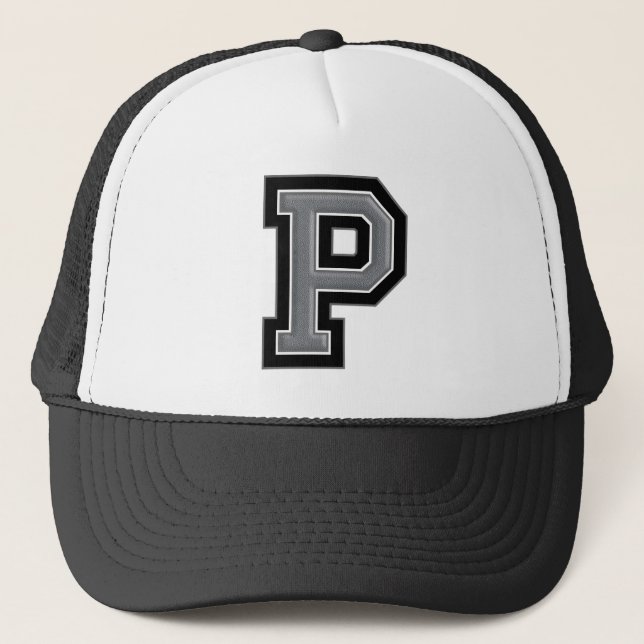 Casquette Lettre noire et grise "P" (Devant)