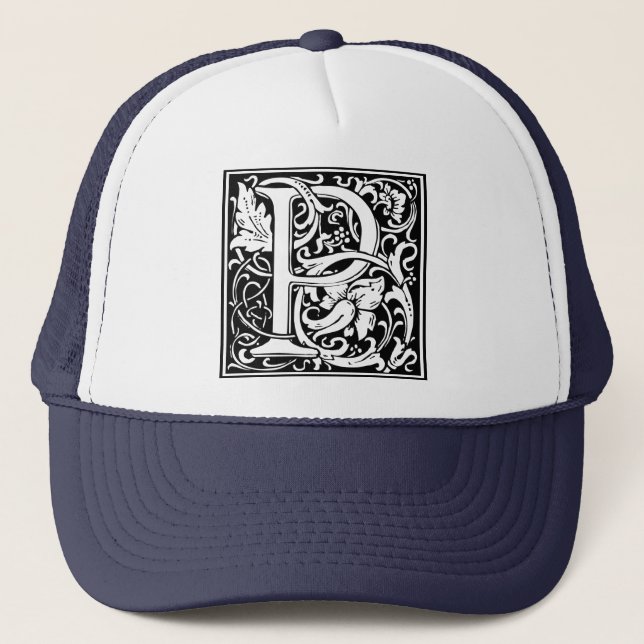 Casquette Lettre P Monogramme médiéval Art Nouveau (Devant)