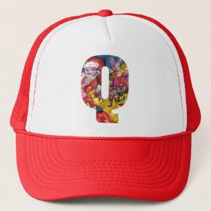 CASQUETTE LETTRE Q DE NOËL / PÈRE NOËL AVEC CADEAUX MONOGRAM