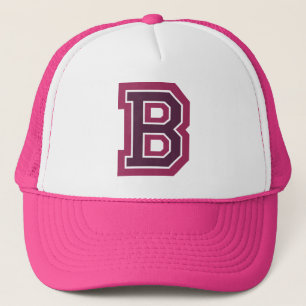 Casquette Lettre rose 'B' Monogramme