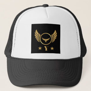 Casquette Lettre Y personnalisée Ailes d'aigle d'or Blanc et