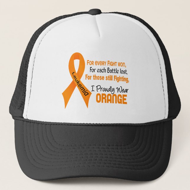 Casquette Leucémie Je Porte Fièrement Orange (Devant)