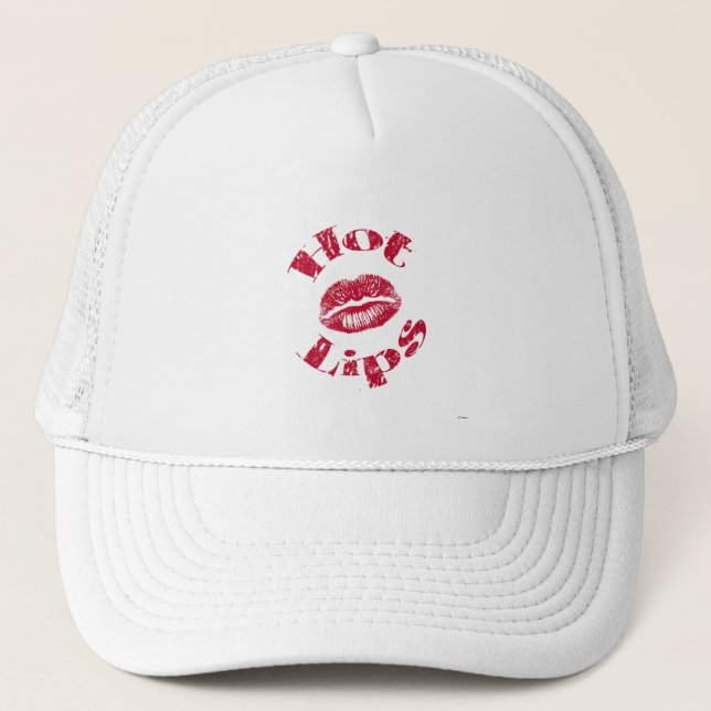 Casquette Lèvres chaudes, Lèvres rouges (Devant)