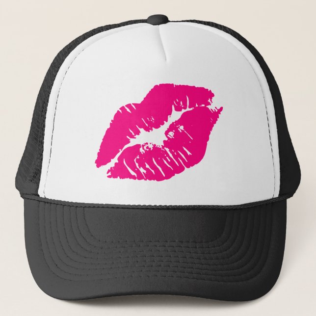 Casquette Lèvres rose Kiss (Devant)
