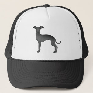 Casquette Lévrier italien noir Chien de dessin animé mignon