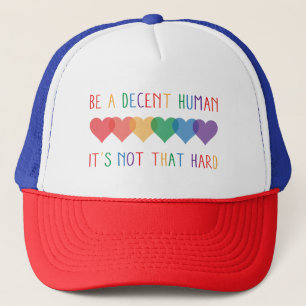 Casquette LGBT Heart Retro Be A Decent Human Ce n'est pas qu