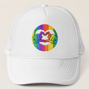Casquette LGBTQ Rainbow Love Mains de coeur
