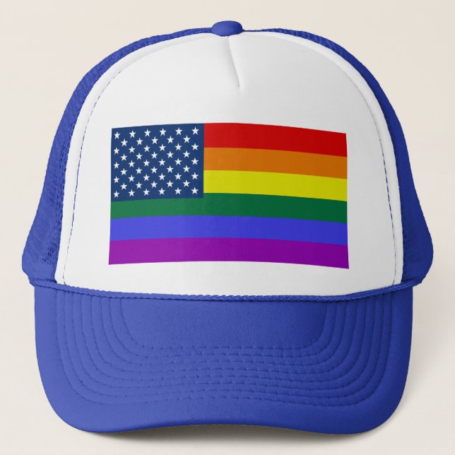 Casquette LGBTQ Rainbow Pride Stars et stries (Devant)