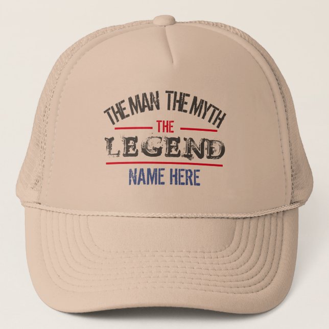 CASQUETTE L'HOMME LE MYTHE LA LÉGENDE PERSONNALISÉ TRUCKER (Devant)