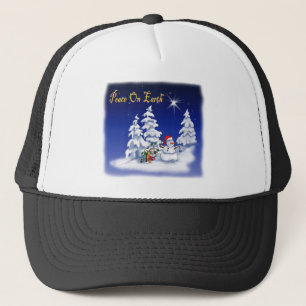 Casquette L'homme neige d'hiver paix sur Terre