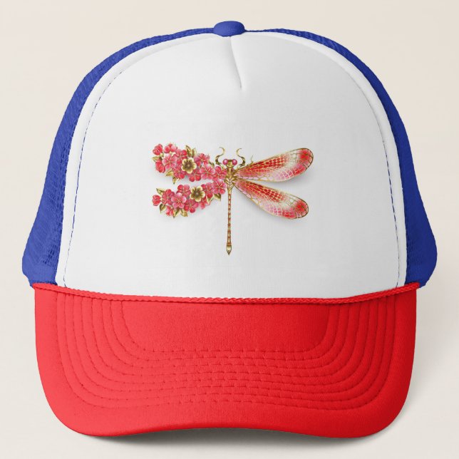 Casquette libellule de fleurs avec sakura de bijoux (Devant)