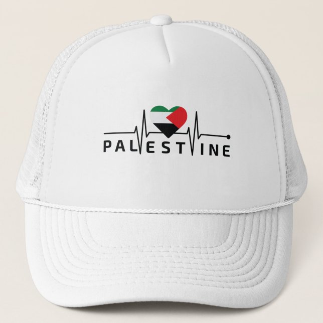 Casquette Libérez Palestine M'y Heart Beats Pour La Palestin (Devant)