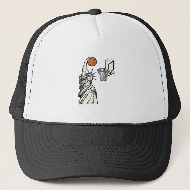 Casquette Liberté Basketball Dunk Dessin de gravure vintage_ (Devant)