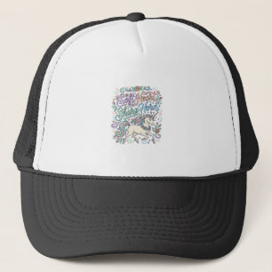Casquette Licorne Cœur Doux Corne Pointue Fond Blanc Typogra