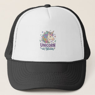 Casquette Licorne en fleurs, typographie gras, impression à 