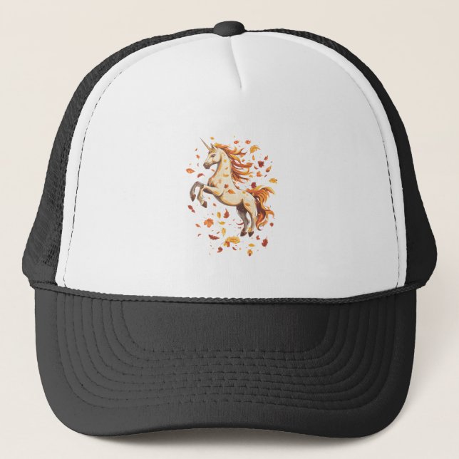 Casquette Licorne Feuilles d'Automne (1) (Devant)