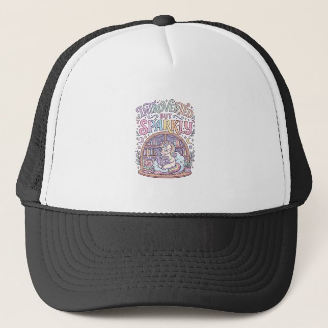 Casquette Licorne Introvertie mais Originale Blanche Étincel (Devant)