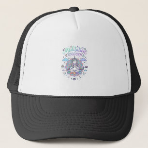 Casquette Licorne Méditation Licorne Fond Blanc Vecteur