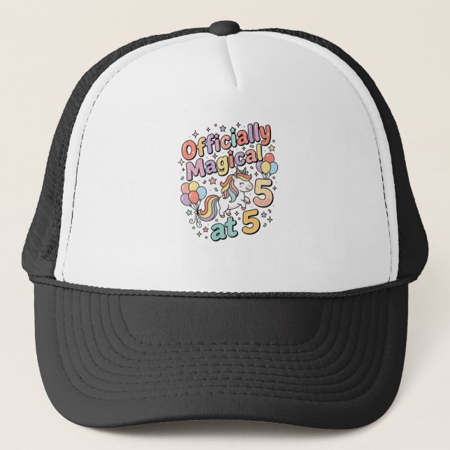 Casquette Licorne officiellement magique à 5 conceptions bla (Devant)