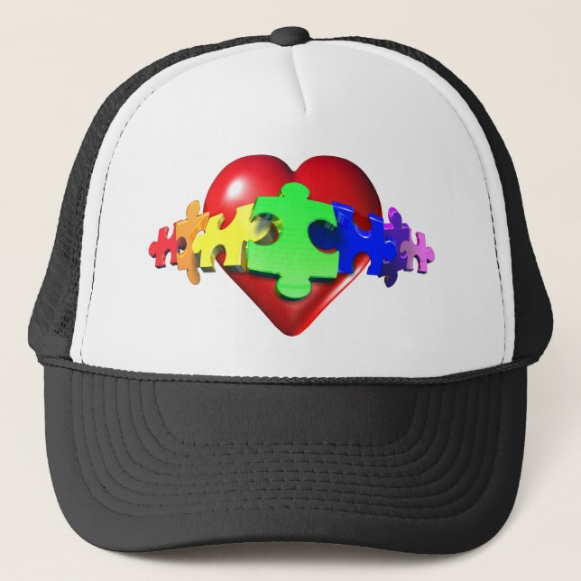 Casquette Liens de puzzle de coeur (Devant)