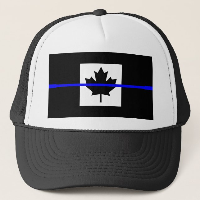 Casquette Ligne bleue mince sur le drapeau canadien (Devant)