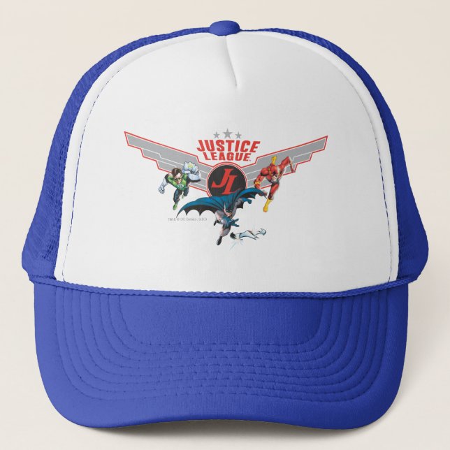 Casquette Ligue de la justice Flying Air Badge and Heroes (Devant)