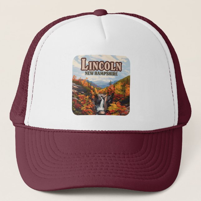 Casquette Lincoln New Hampshire Franconia Falls Automne (Devant)