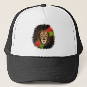 Casquette lion fierté noire rouge vert unité jungle chat roi