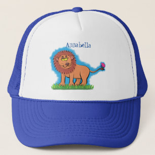 Casquette Lion joyeux avec dessin animé de papillon