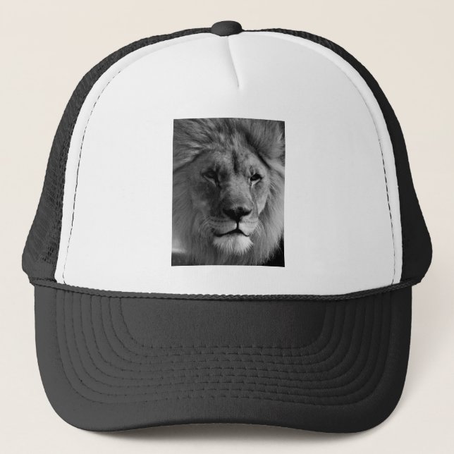 Casquette Lion noir et blanc (Devant)
