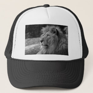 Casquette Lion noir et blanc - Animal sauvage