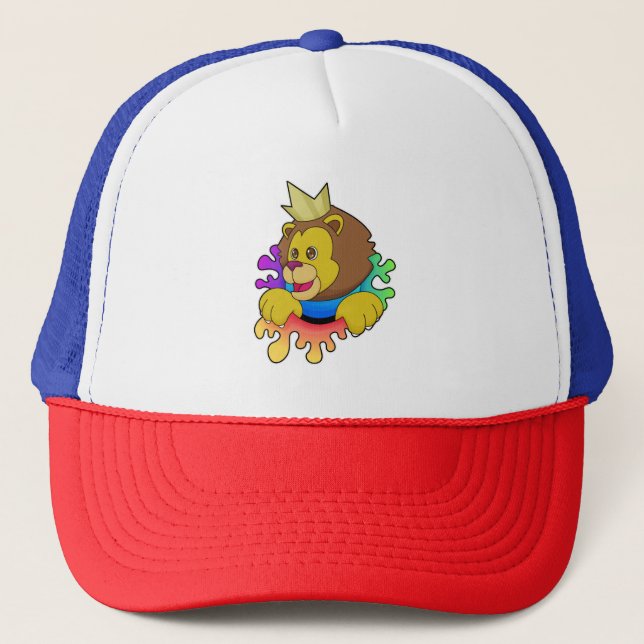 Casquette Lion roi avec couronne (Devant)