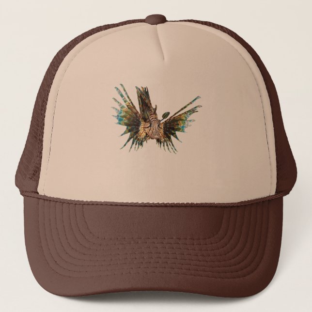 Casquette Lionfish - Conception Abstraite - Découpé d'une ph (Devant)