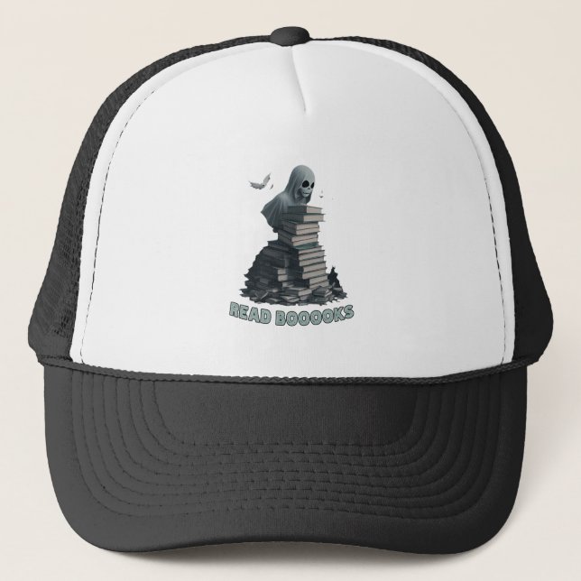 Casquette Lire les livres, Ghost lecture livres (Devant)