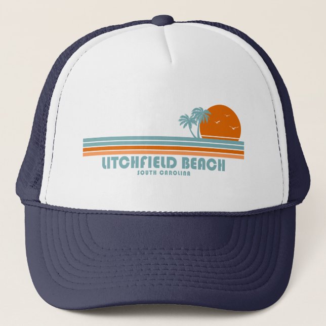 Casquette Litchfield Beach Caroline du Sud Sun Palm Trees (Devant)